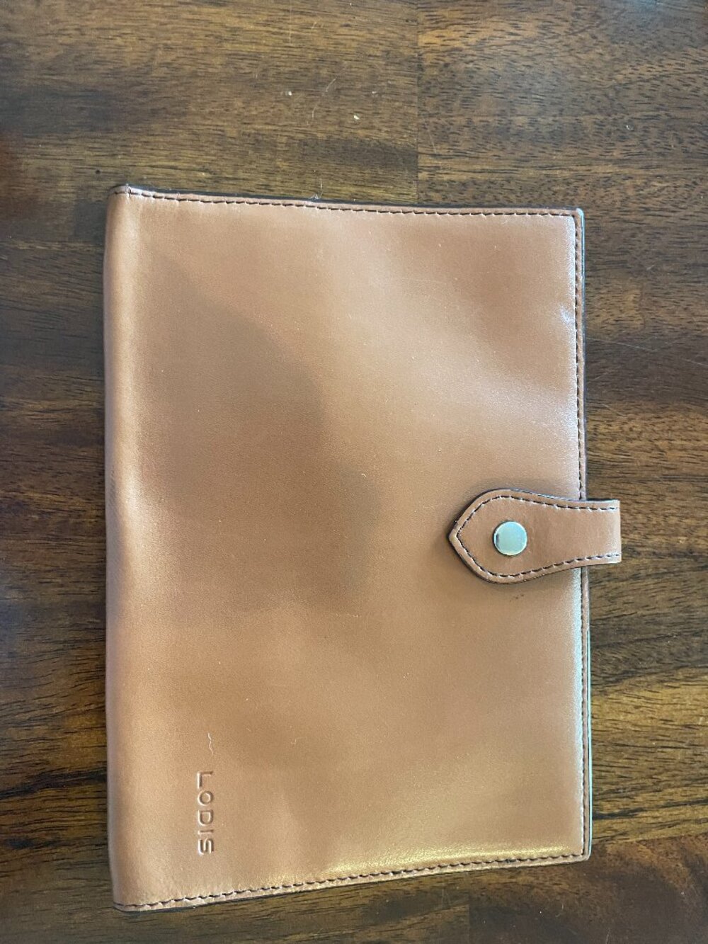 Lodis Brown Leather Bi-Fold Wallet Card Holder 7" x 5" When Folded